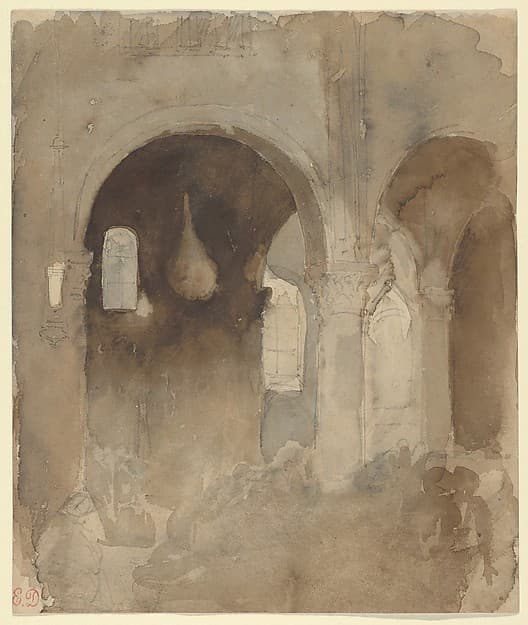 Interior of the Church of Valmont Abbey — Eugène Delacroix